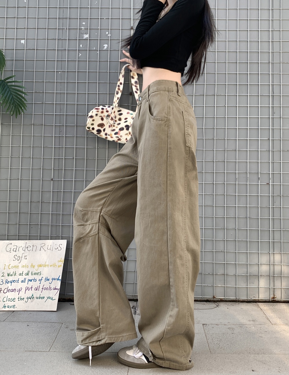 Autumn retro straight work pants for women