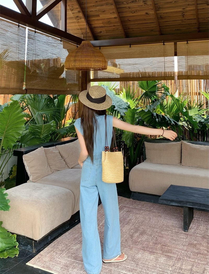 Simple sleeveless jumpsuit fashion lazy casual pants