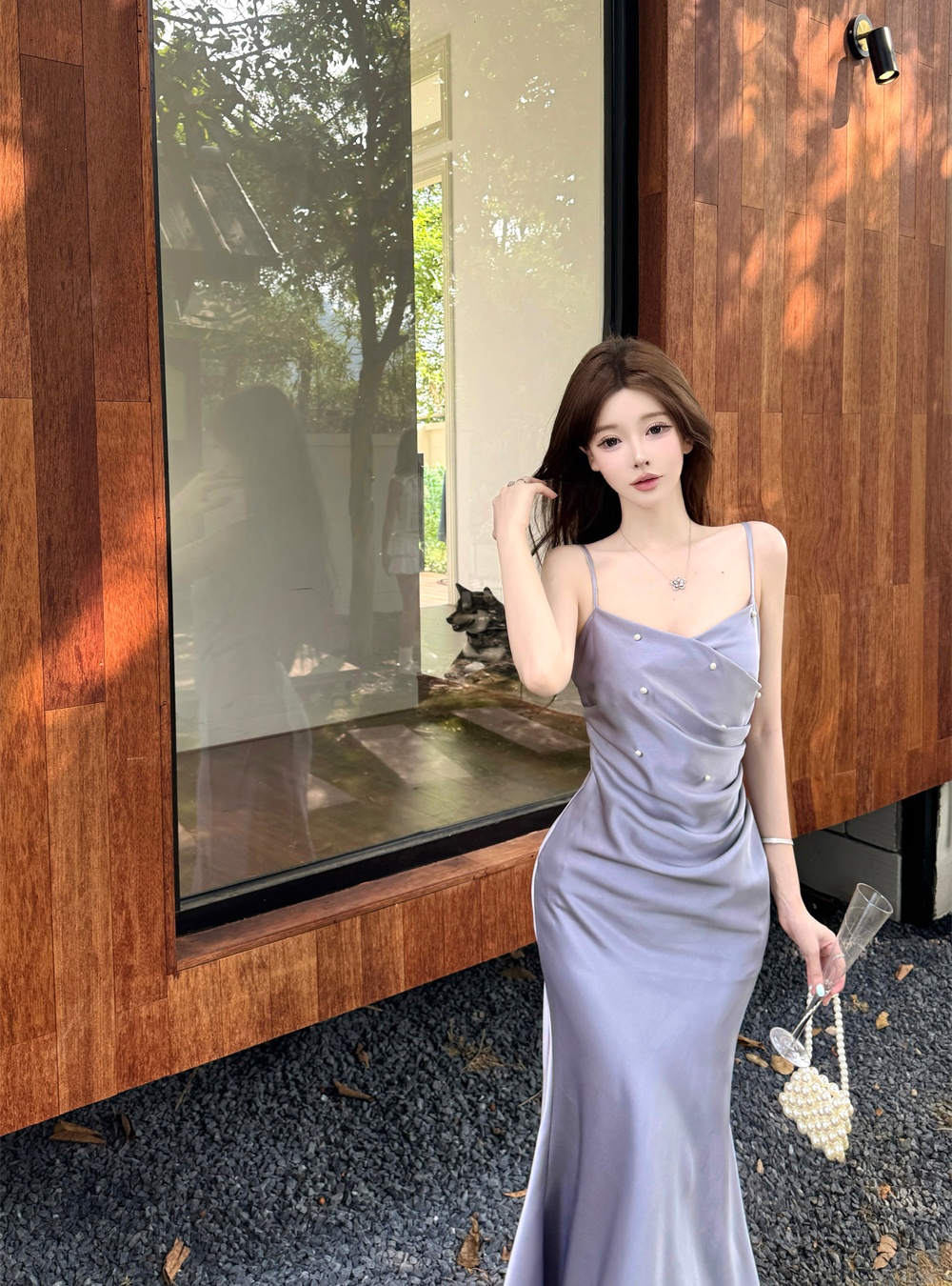 Enticement mermaid dress France style long dress
