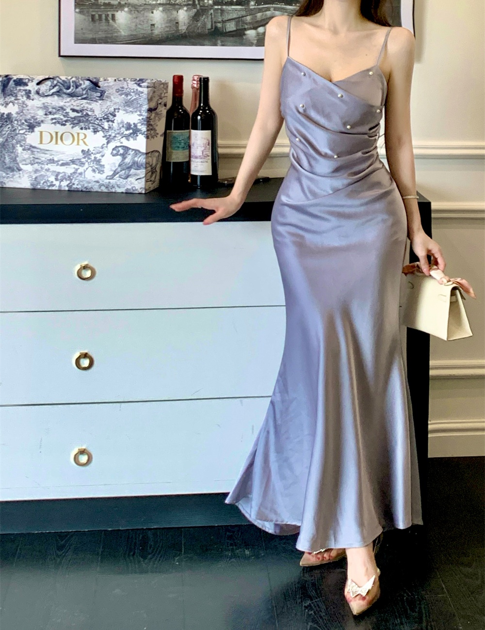 Enticement mermaid dress France style long dress