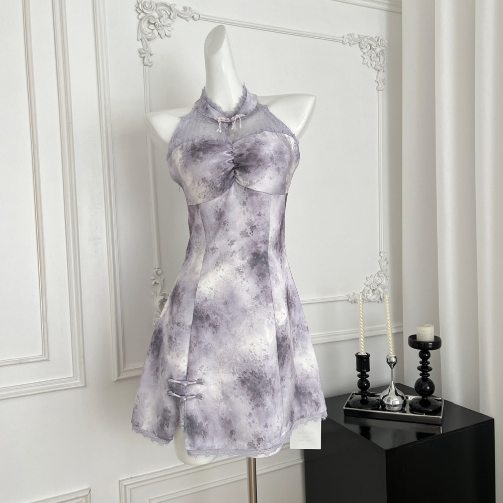 Chinese style niche cardigan summer dress a set