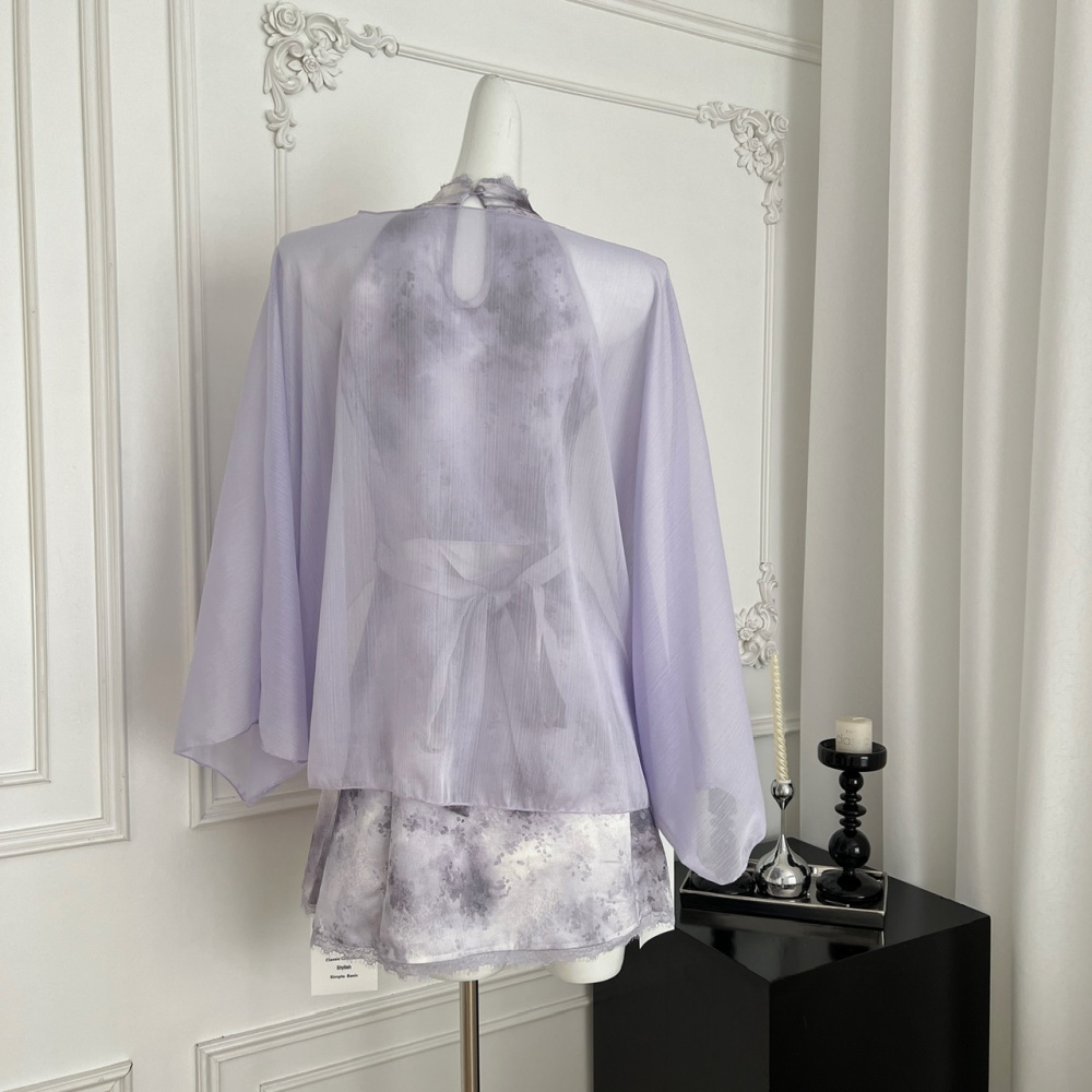 Chinese style niche cardigan summer dress a set