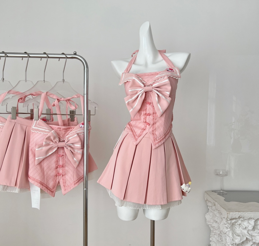 Summer niche tops sweet princess short skirt a set