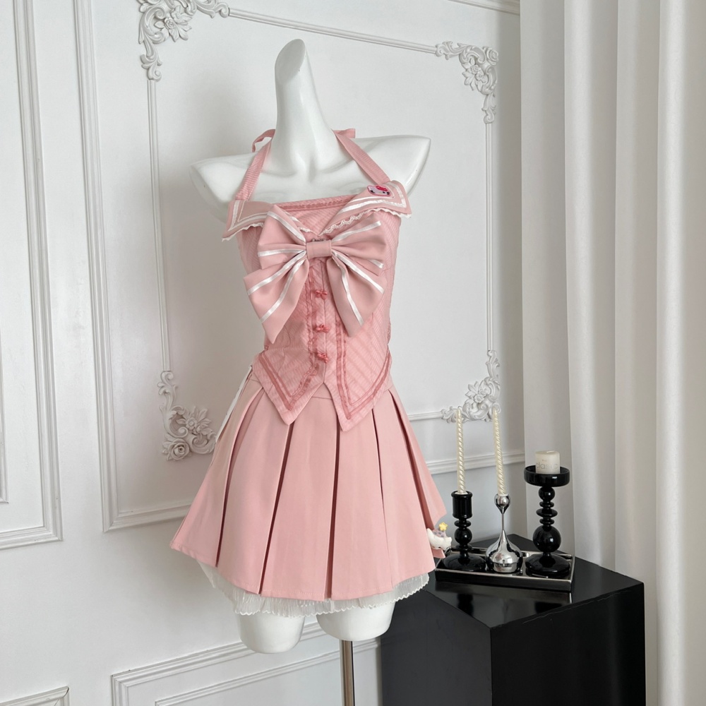 Summer niche tops sweet princess short skirt a set