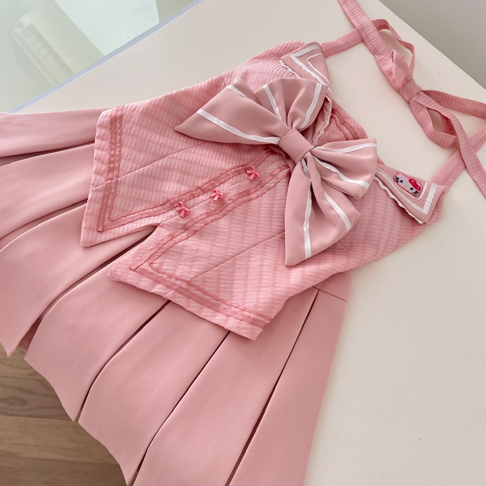 Summer niche tops sweet princess short skirt a set