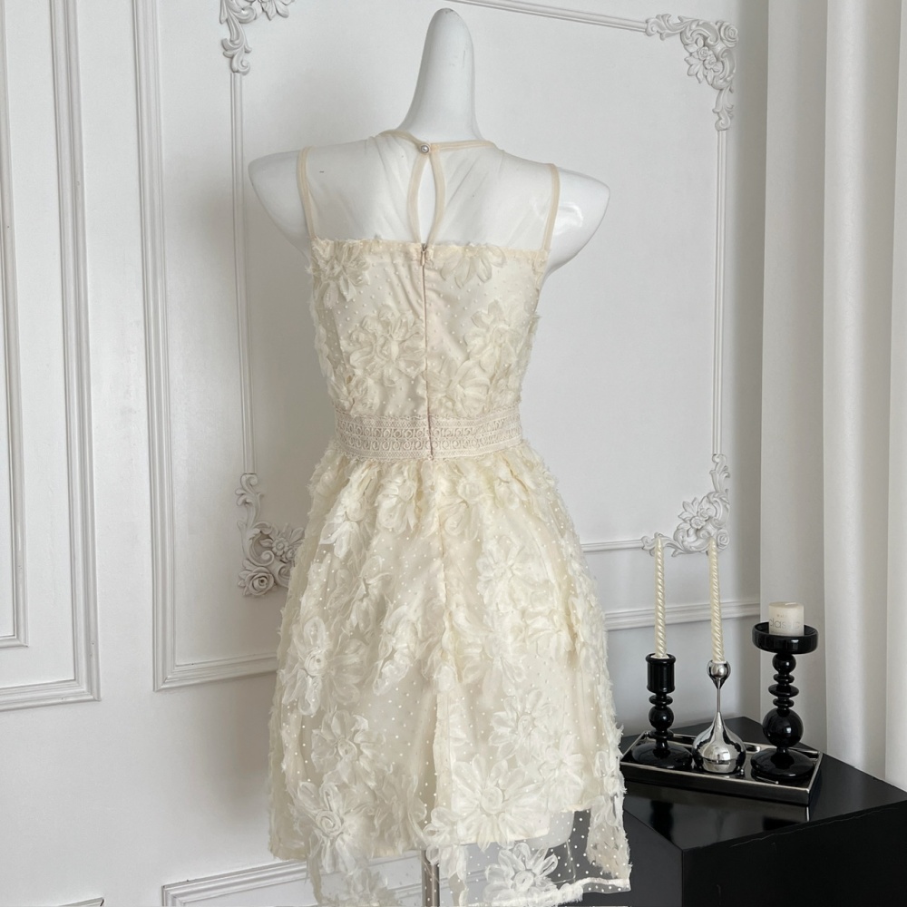 Colors stereoscopic sleeveless A-line dress