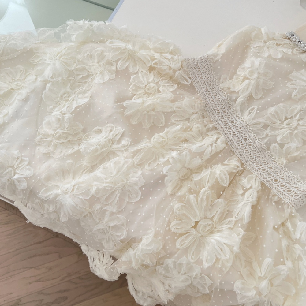 Colors stereoscopic sleeveless A-line dress