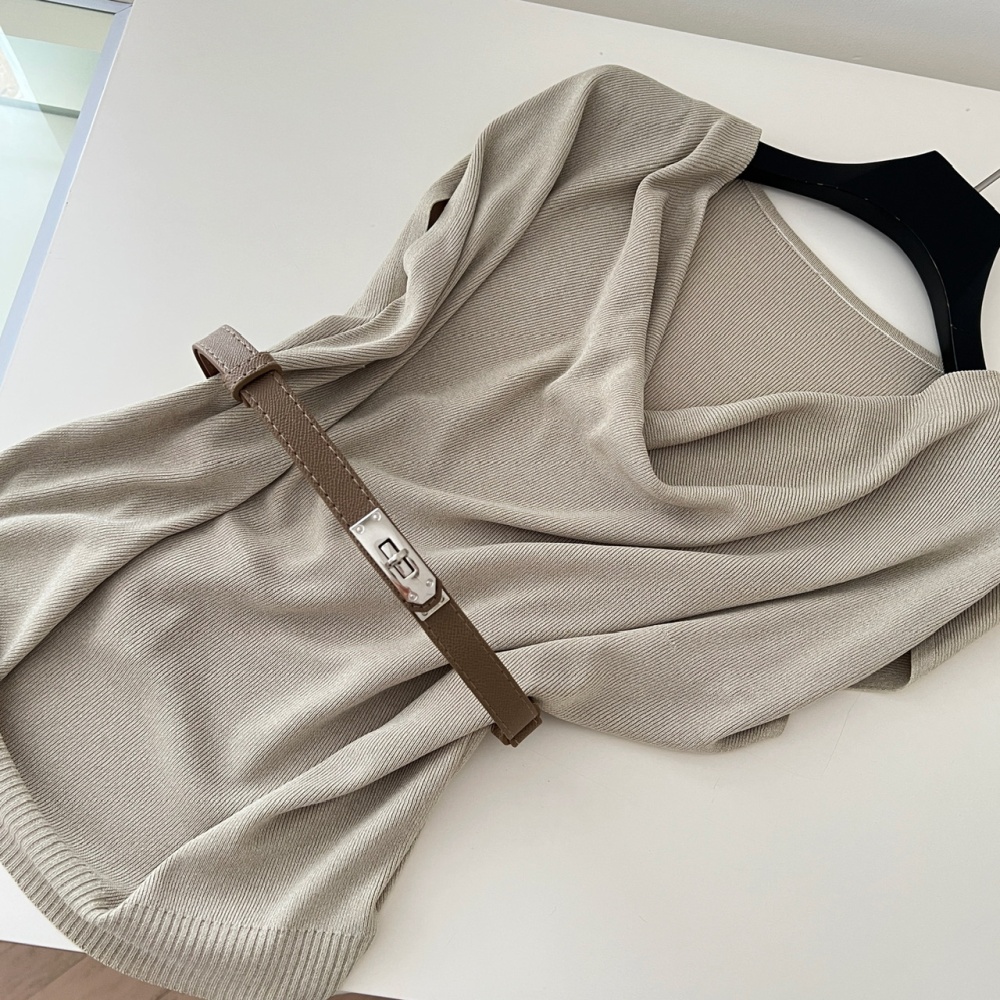 Boats sleeve T-shirt irregular tops for women