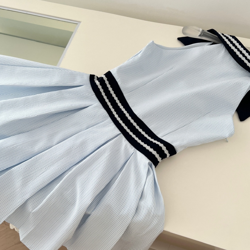 College style pinched waist slim summer dress