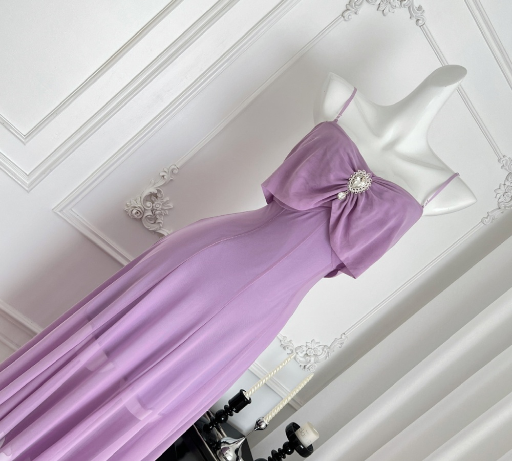 Wrapped chest big skirt jumpsuit gauze long dress