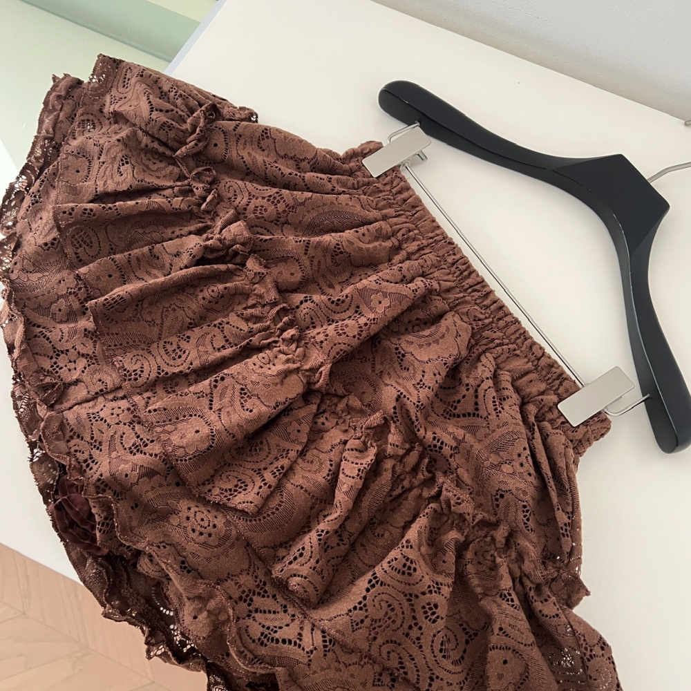 Niche slim rose tops Bohemian style summer short skirt