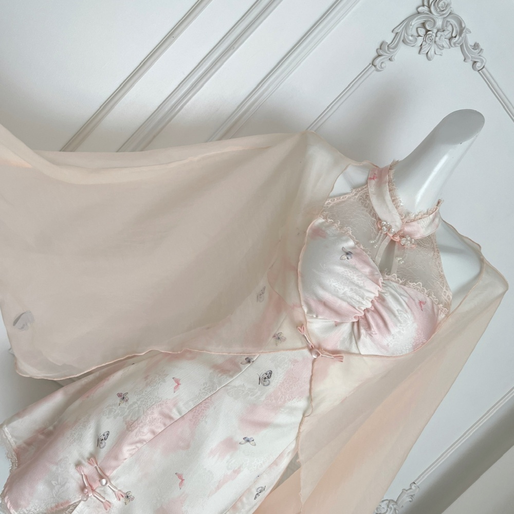 Halter splice dress summer pinched waist T-back for women