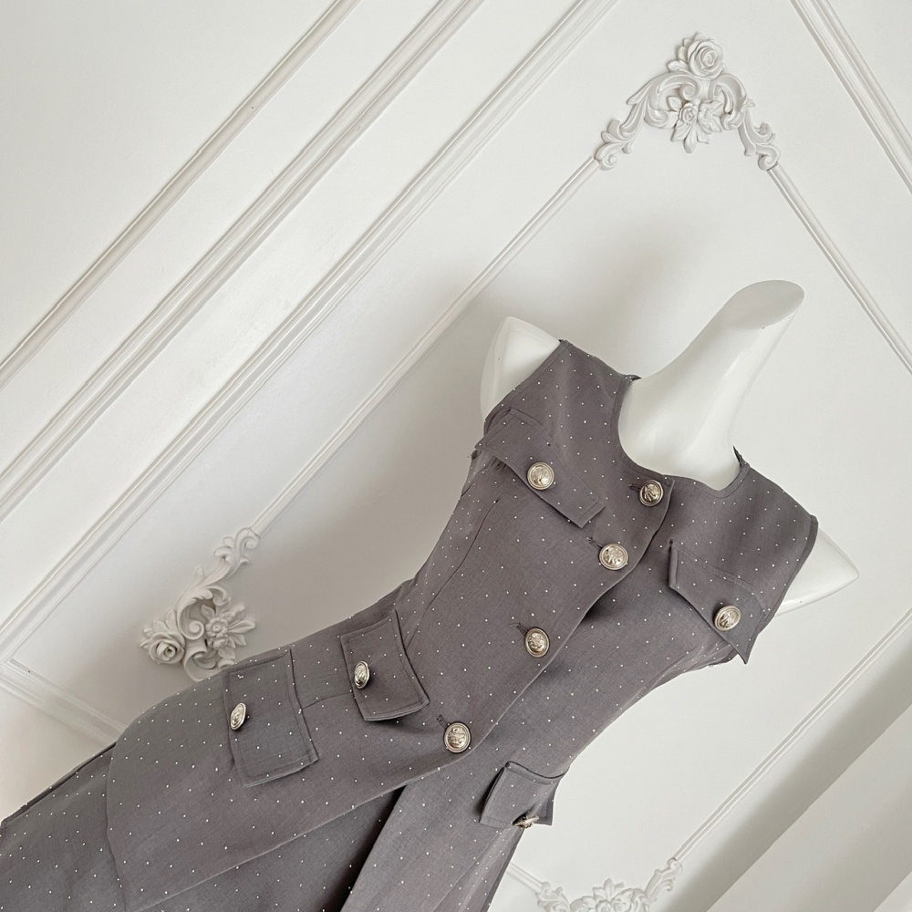Sleeveless short skirt summer waistcoat 2pcs set