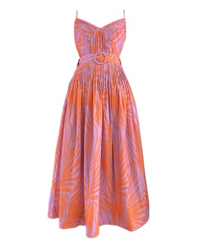 Vacation summer strap dress retro dress for women
