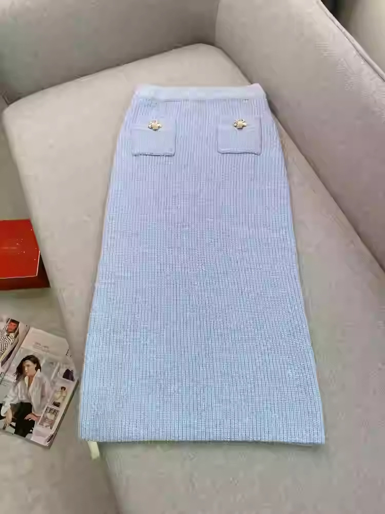Package hip retro skirt France style knitted tops