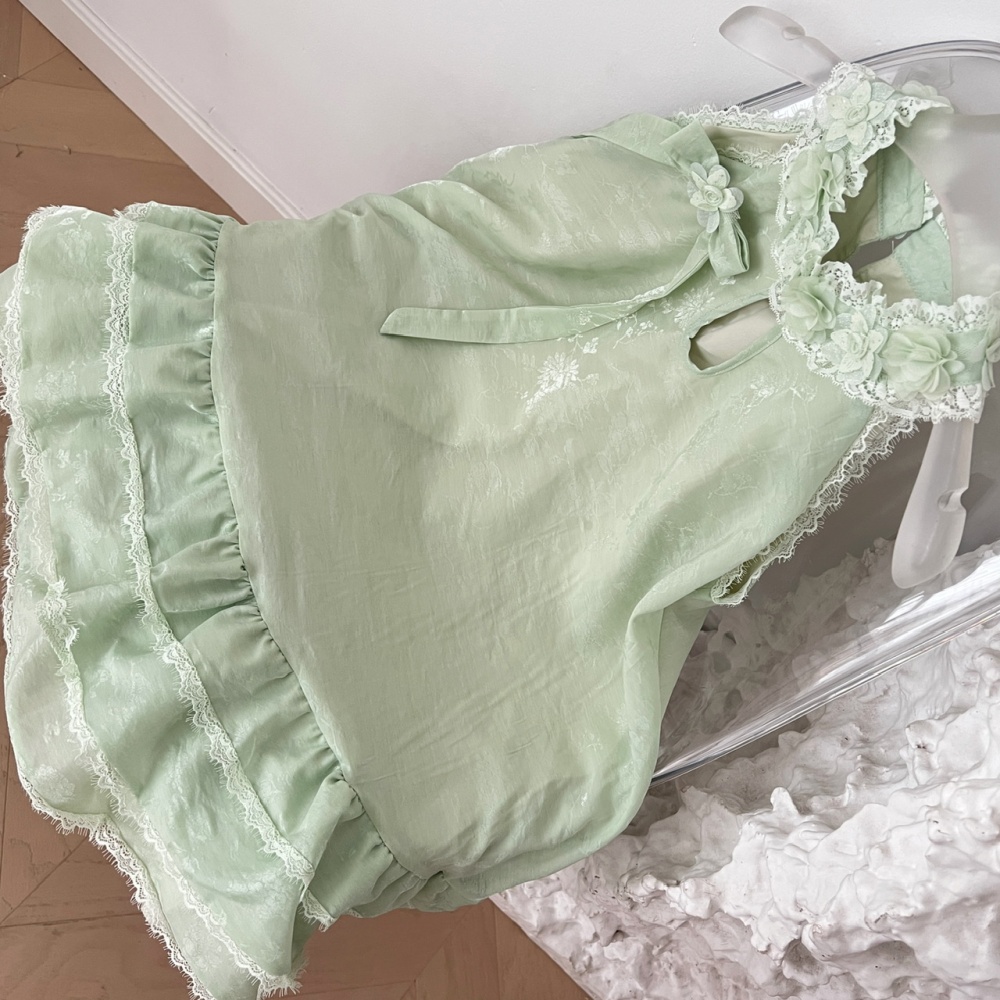 Slim summer lace dress sleeveless splice T-back for women