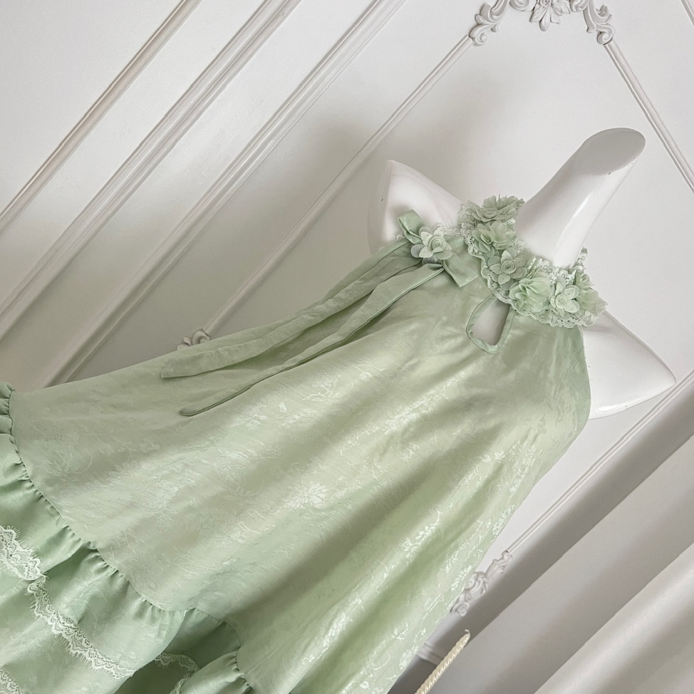 Slim summer lace dress sleeveless splice T-back for women