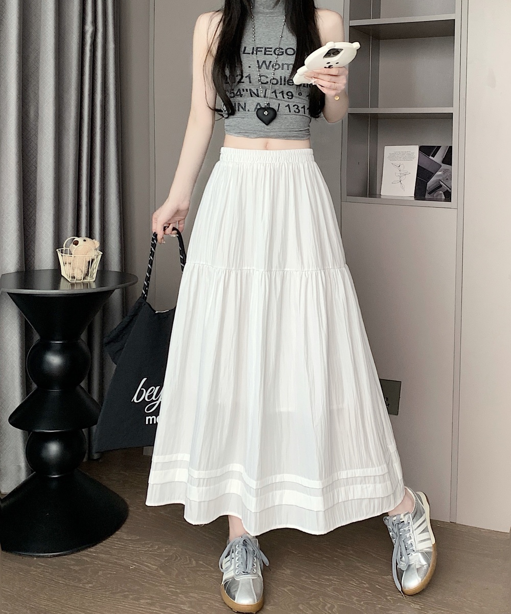White big skirt skirt fat long skirt for women