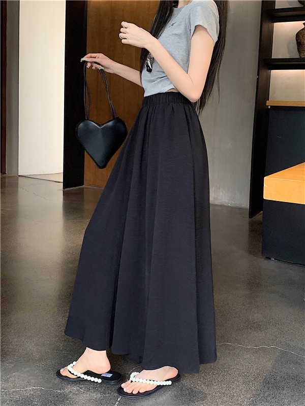 Autumn fold wide leg pants high waist long culottes
