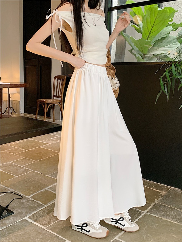 Autumn fold wide leg pants high waist long culottes