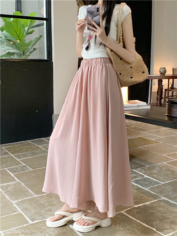 Autumn fold wide leg pants high waist long culottes