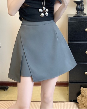 Slim high waist business suit elastic waist A-line skirt