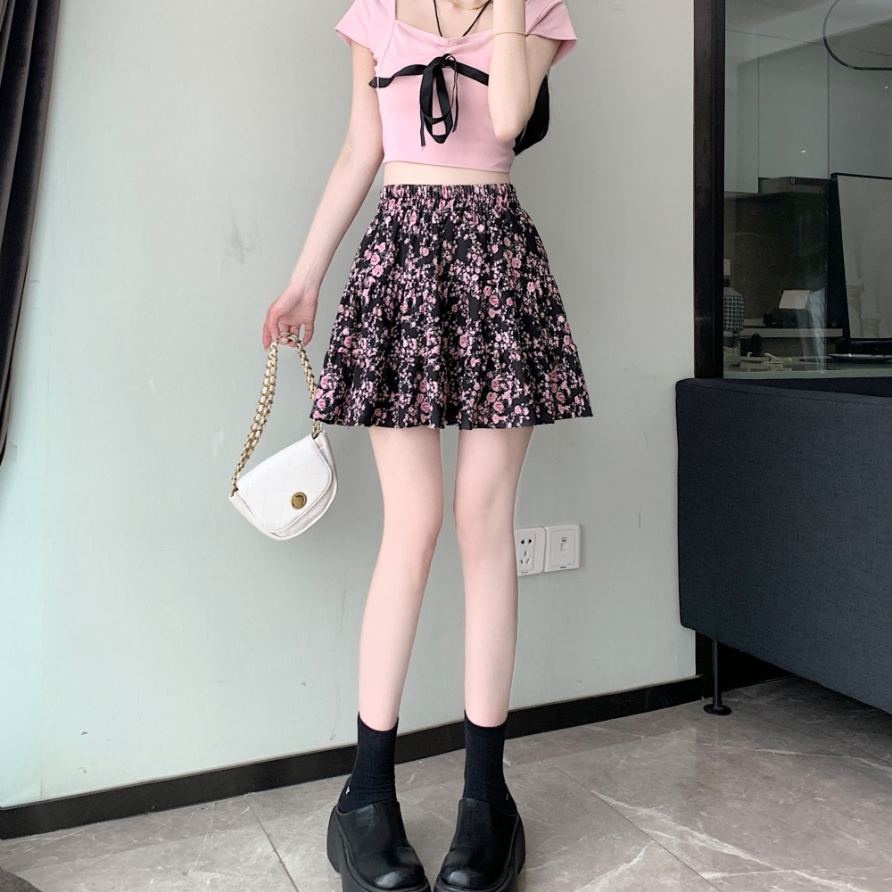 Big skirt short cake slim A-line floral all-match skirt