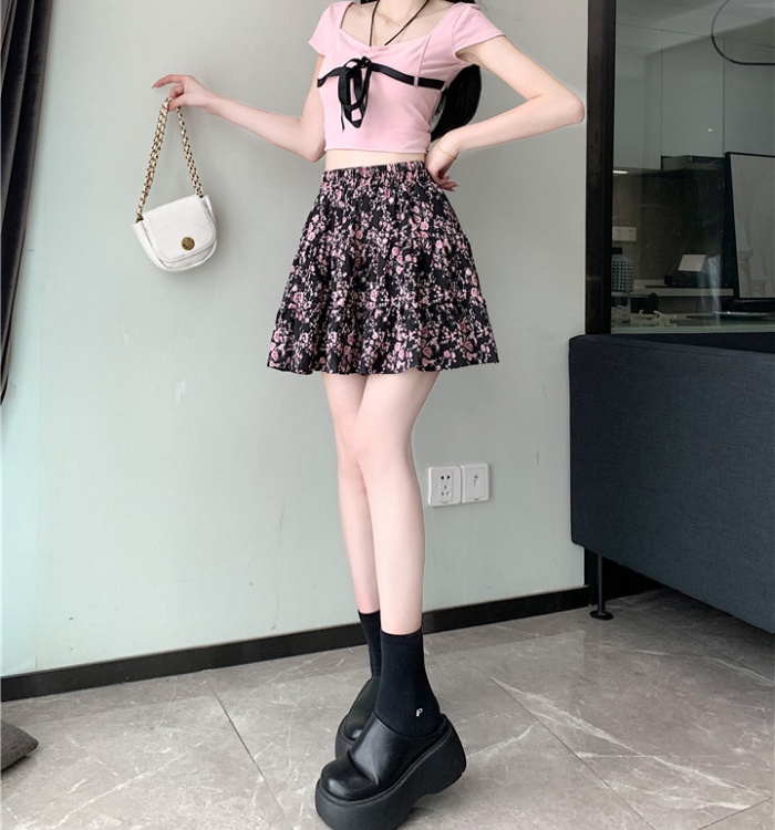 Big skirt short cake slim A-line floral all-match skirt