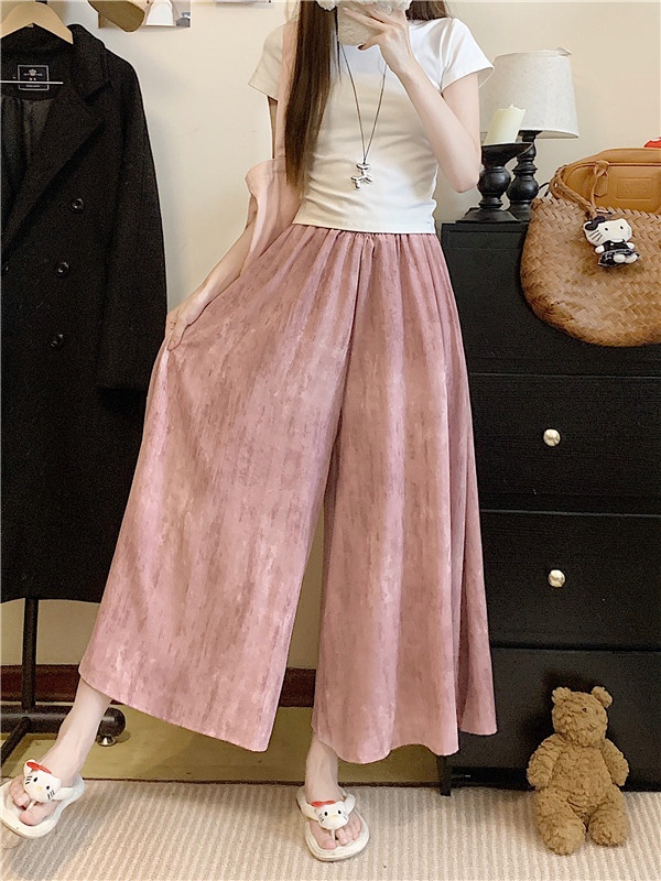 Thin large yard culottes ice silk pants for women
