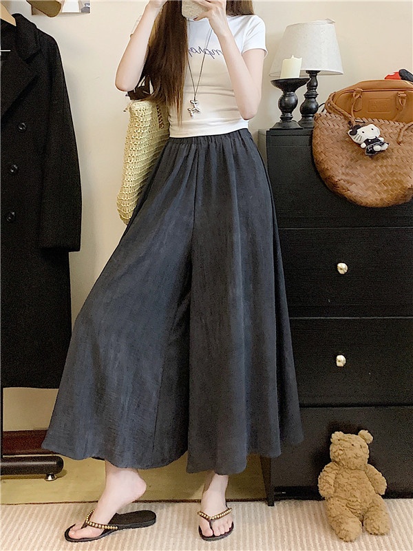 Thin large yard culottes ice silk pants for women
