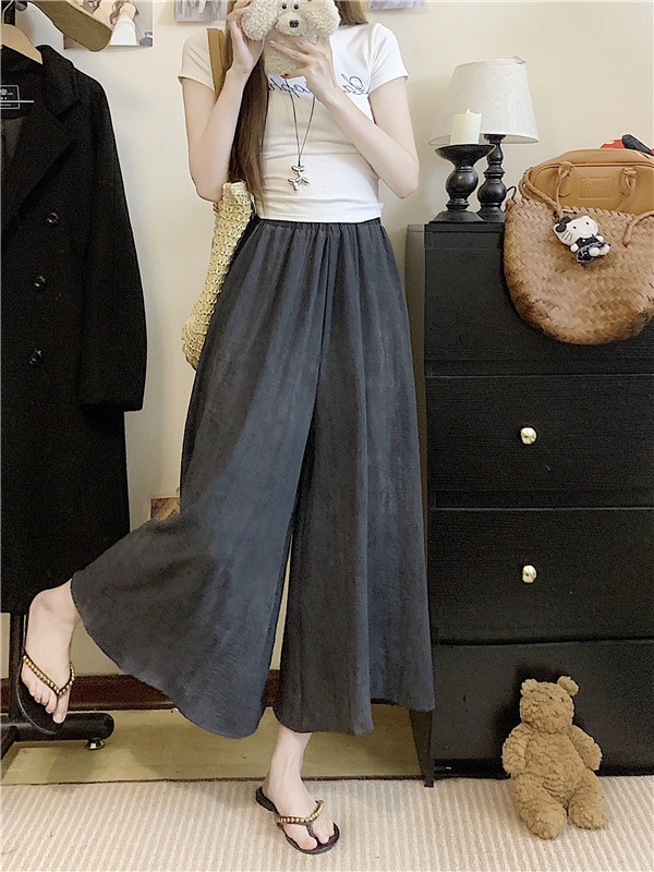 Thin large yard culottes ice silk pants for women