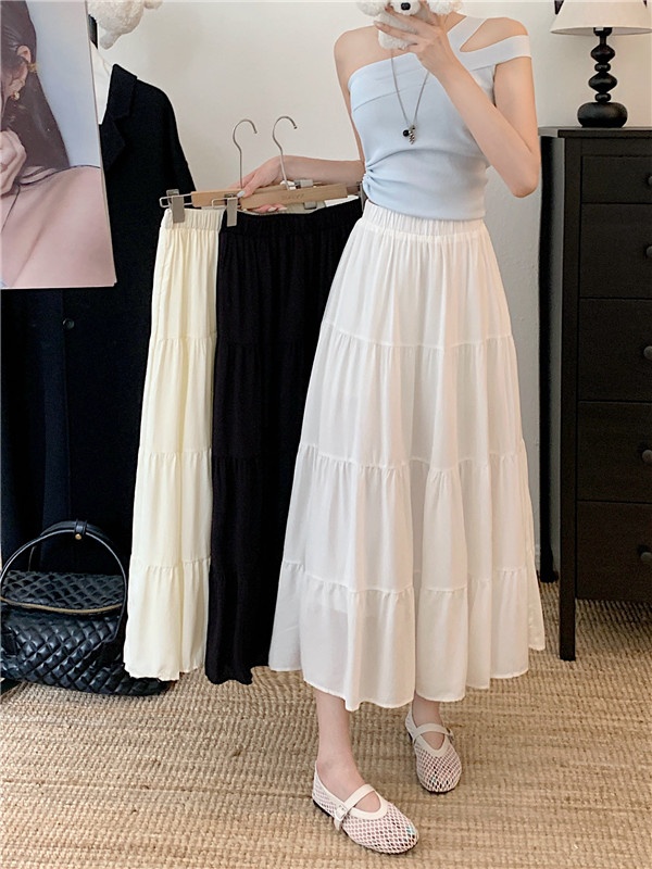 All-match Korean style splice long skirt for women