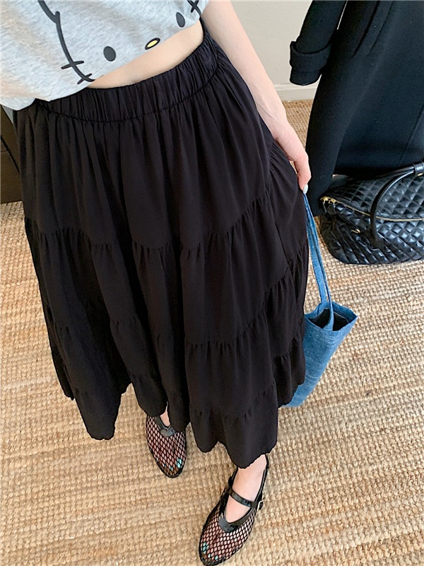 All-match Korean style splice long skirt for women
