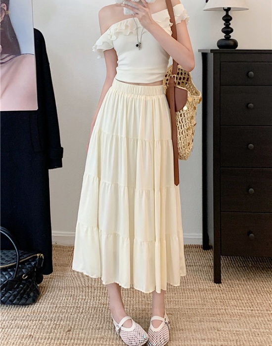 All-match Korean style splice long skirt for women