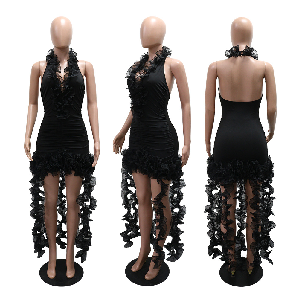 Fashion tassels dress European style T-back