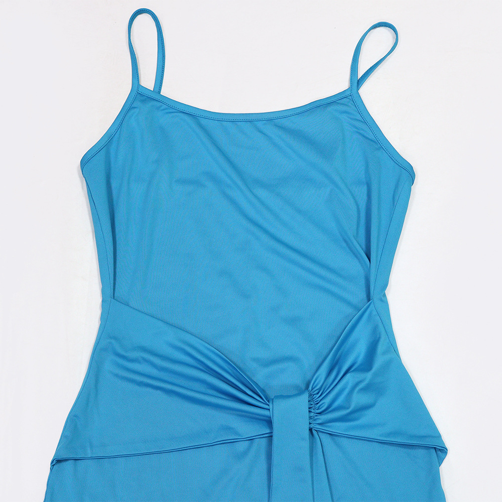 Sexy pure sling tassels dress frenum summer Casual long dress