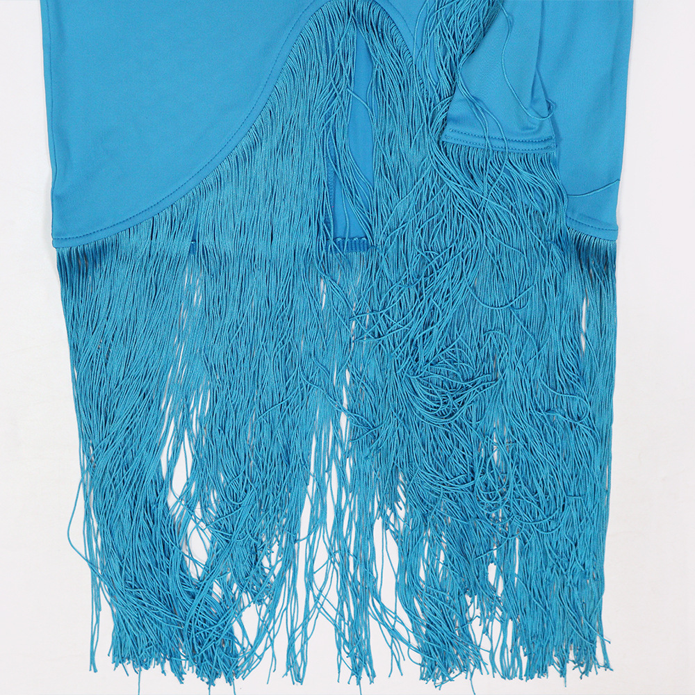 Sexy pure sling tassels dress frenum summer Casual long dress