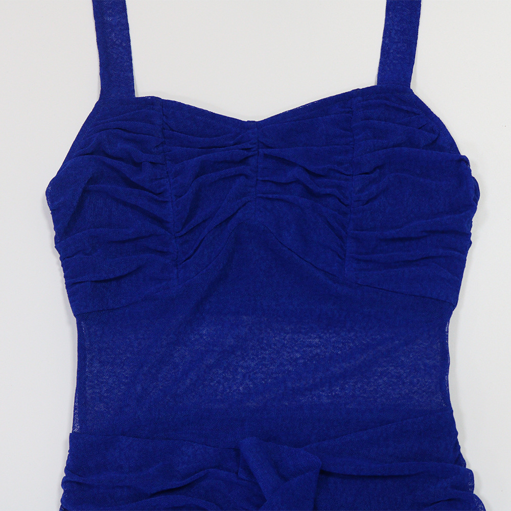 European style pure split sleeveless sexy dress for women