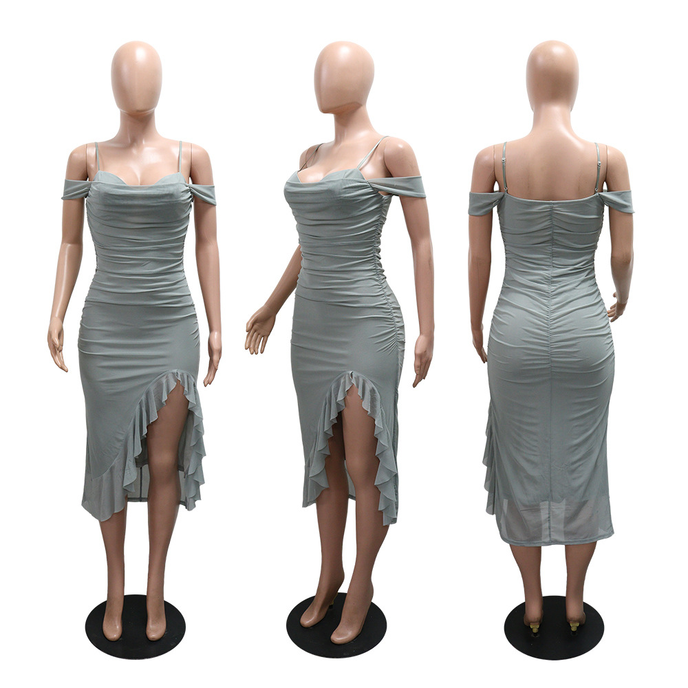 Sling pinched waist dress