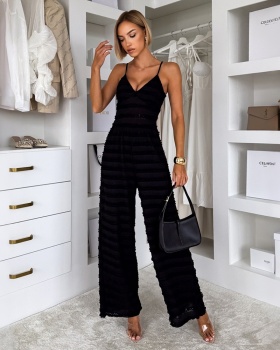 Sling jumpsuit wide leg pants for women