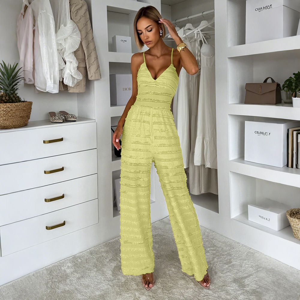 Sling jumpsuit wide leg pants for women