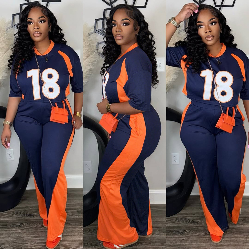 Fashion cozy long pants short sleeve tops 2pcs set for women