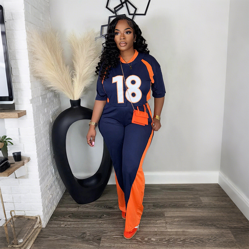 Fashion cozy long pants short sleeve tops 2pcs set for women