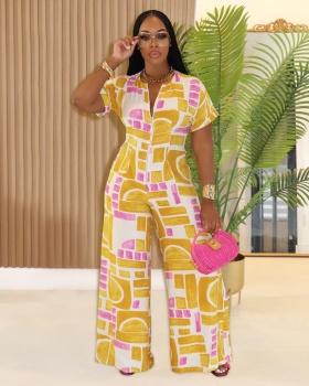 Fashion Casual printing jumpsuit for women
