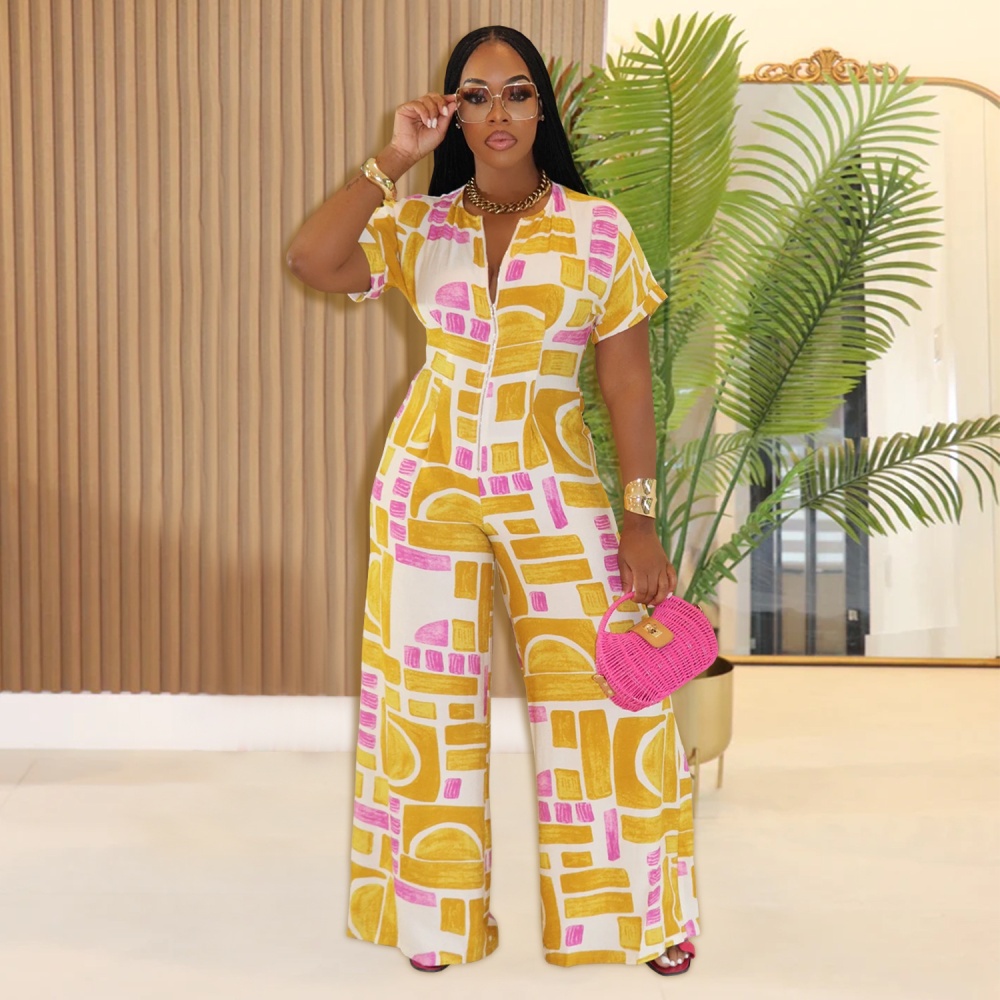 Fashion Casual printing jumpsuit for women