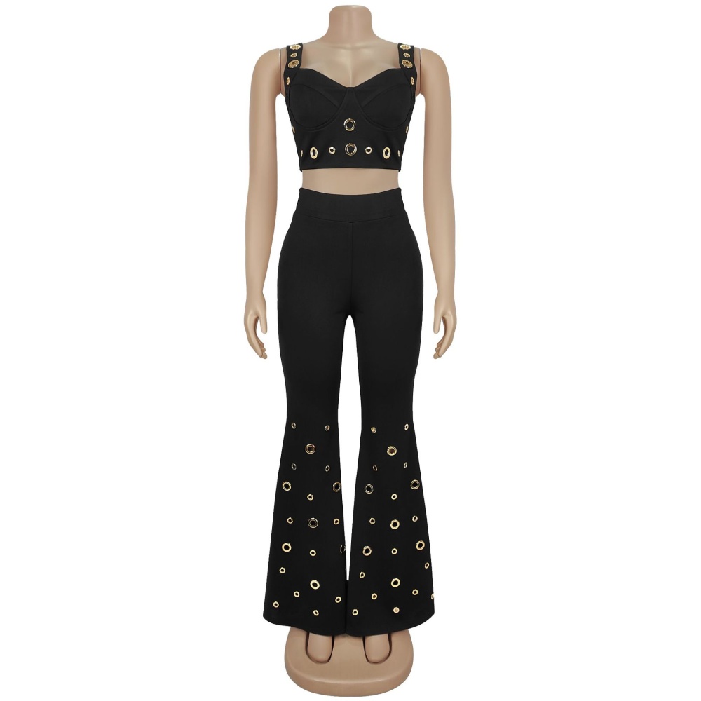 Fashion tops European style long pants 2pcs set for women