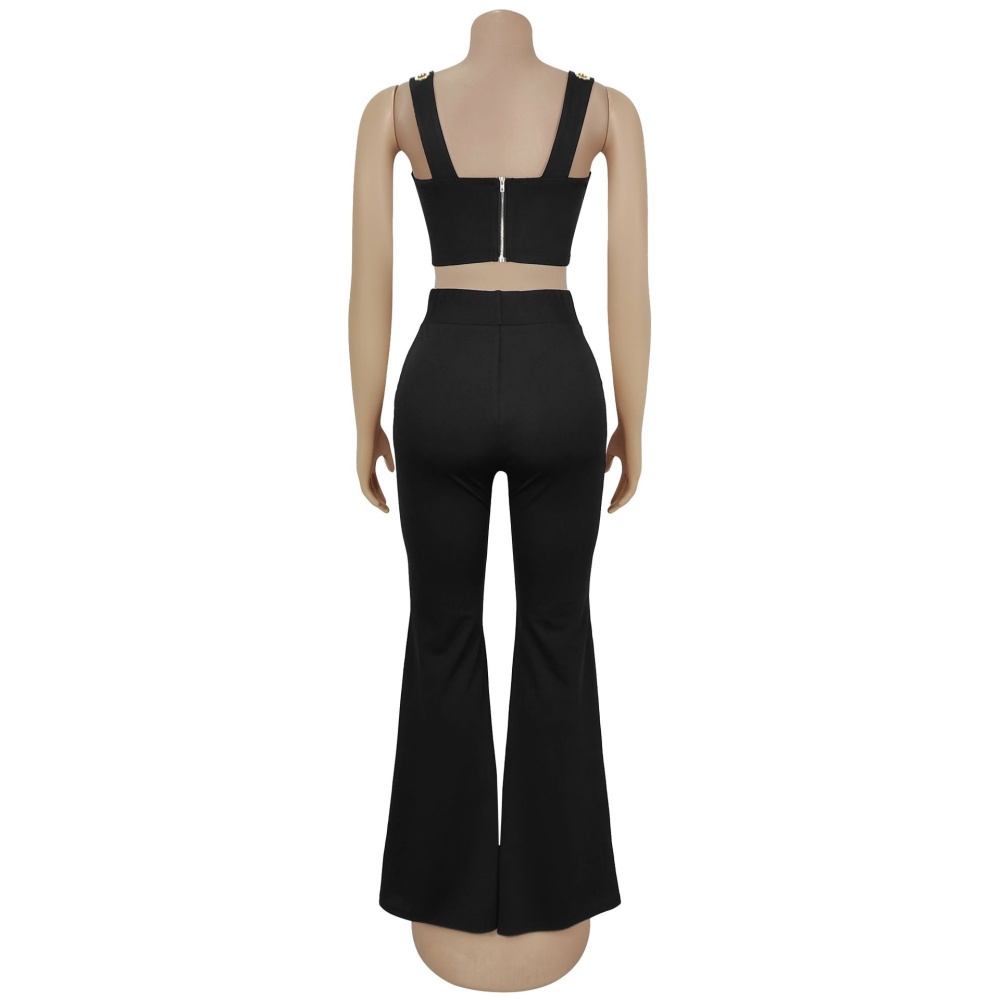 Fashion tops European style long pants 2pcs set for women