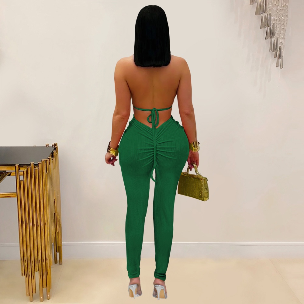 Sexy European style pure halter Casual fashion jumpsuit