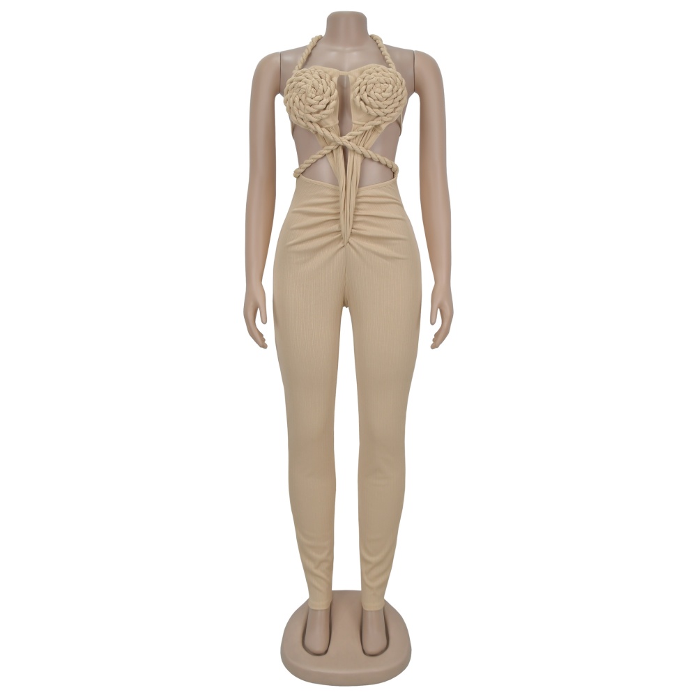 Sexy European style pure halter Casual fashion jumpsuit