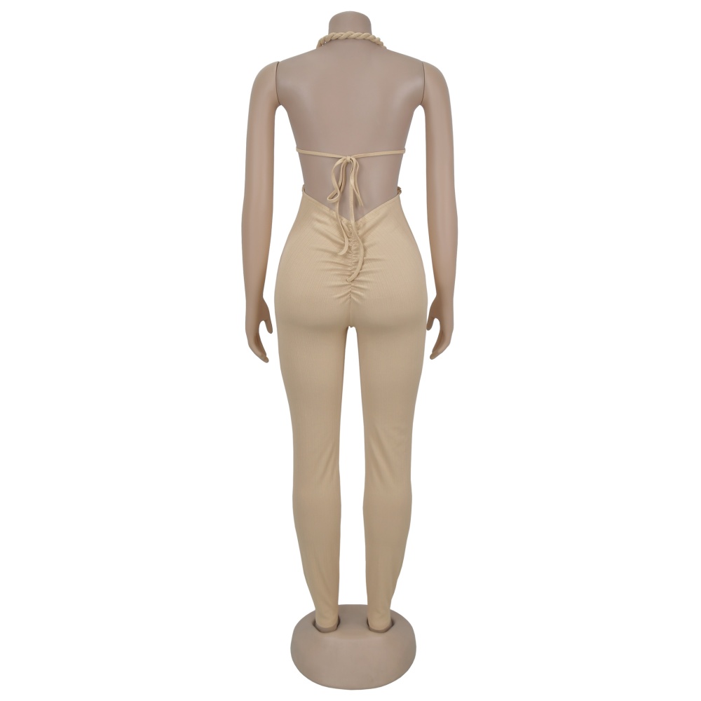 Sexy European style pure halter Casual fashion jumpsuit